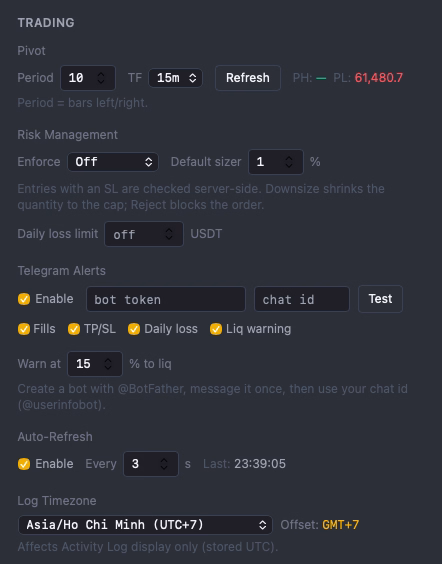 Risk Settings